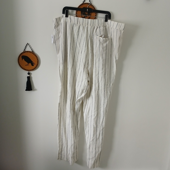 Linen Rayon Viscose Blend Wide Leg High Wasted Tall Fit Trousers - Picture 4 of 7